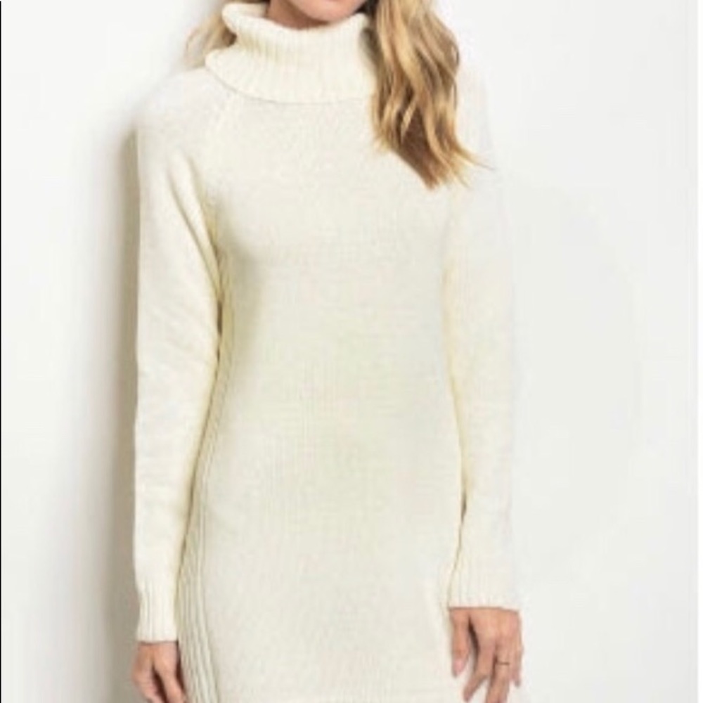 Sale ❄️ 1 left ⚡️ Ivory Turtleneck Sweater Dress - Picture 2 of 8